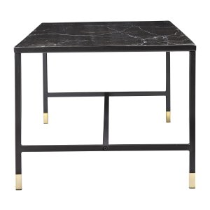 VENTURE DESIGN Dipp Soffbord - Svart Glas och Metall (130 x 60 cm)