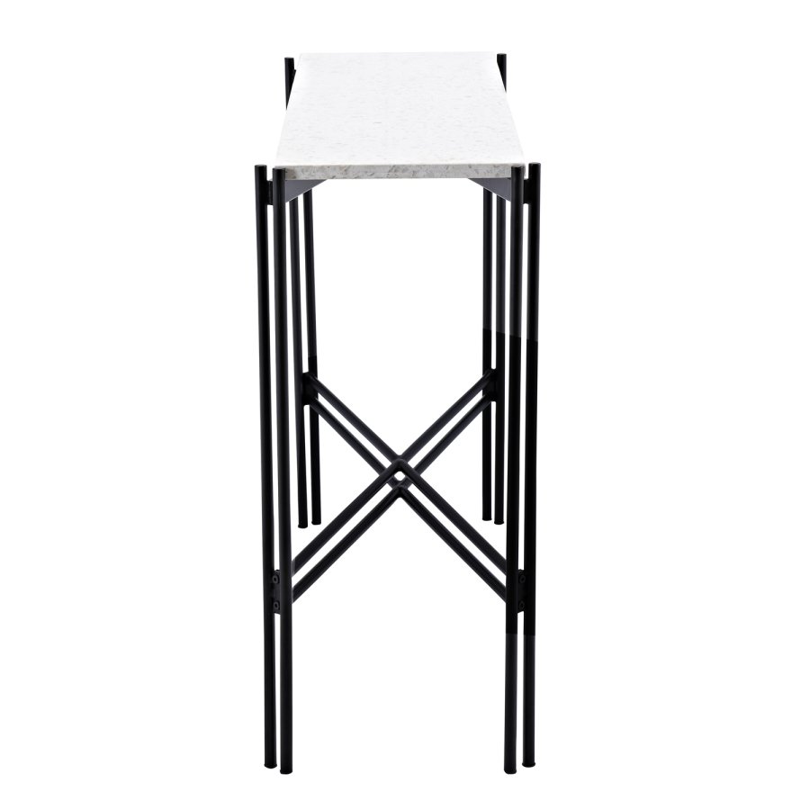 VENTURE DESIGN Razzia sidebord - hvit terrazzo og svart metall (110x30)