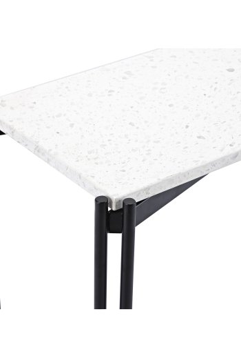 VENTURE DESIGN Razzia sidebord - hvit terrazzo og svart metall (110x30)