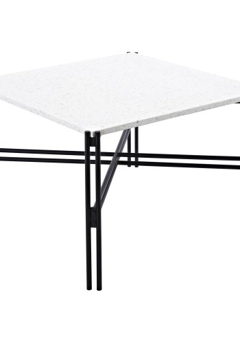 VENTURE DESIGN Razzia salongbord - hvit terrazzo og svart metall (75x75)