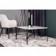 VENTURE DESIGN Razzia salongbord - hvit terrazzo og svart metall (75x75)