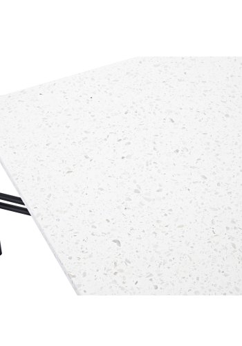 VENTURE DESIGN Razzia salongbord - hvit terrazzo og svart metall (75x75)