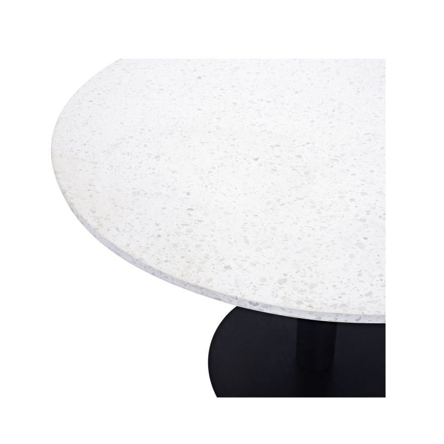 VENTURE DESIGN Razzia spisebord - hvit terrazzo og svart metall (106)