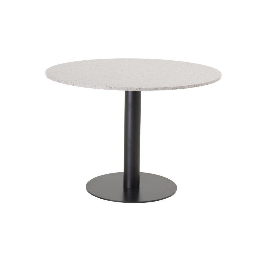 VENTURE DESIGN Razzia spisebord - gr terrazzo og svart metall (106)