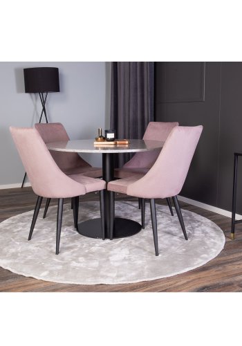 VENTURE DESIGN Razzia spisebord - gr terrazzo og svart metall (106)