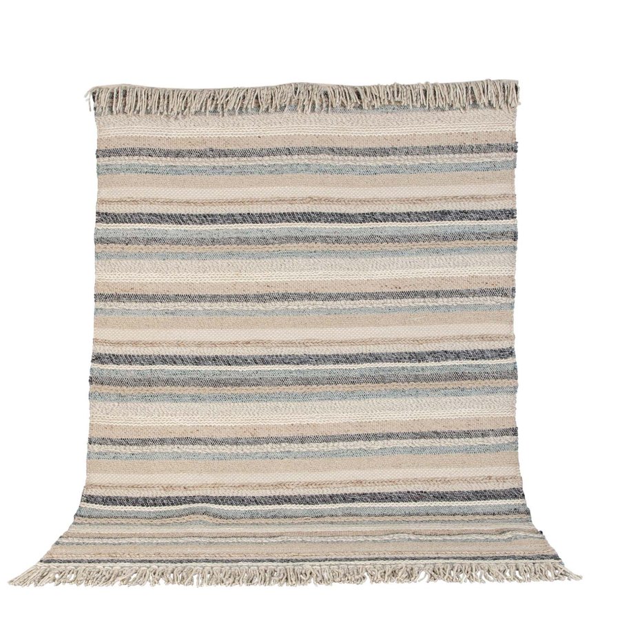 VENTURE DESIGN Gudha Teppich – beige und blaue Wolle (170x240) 