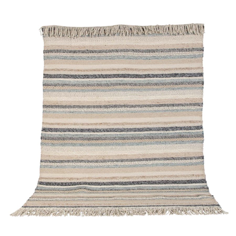 VENTURE DESIGN Gudha Teppich – beige und blaue Wolle (200x300) 