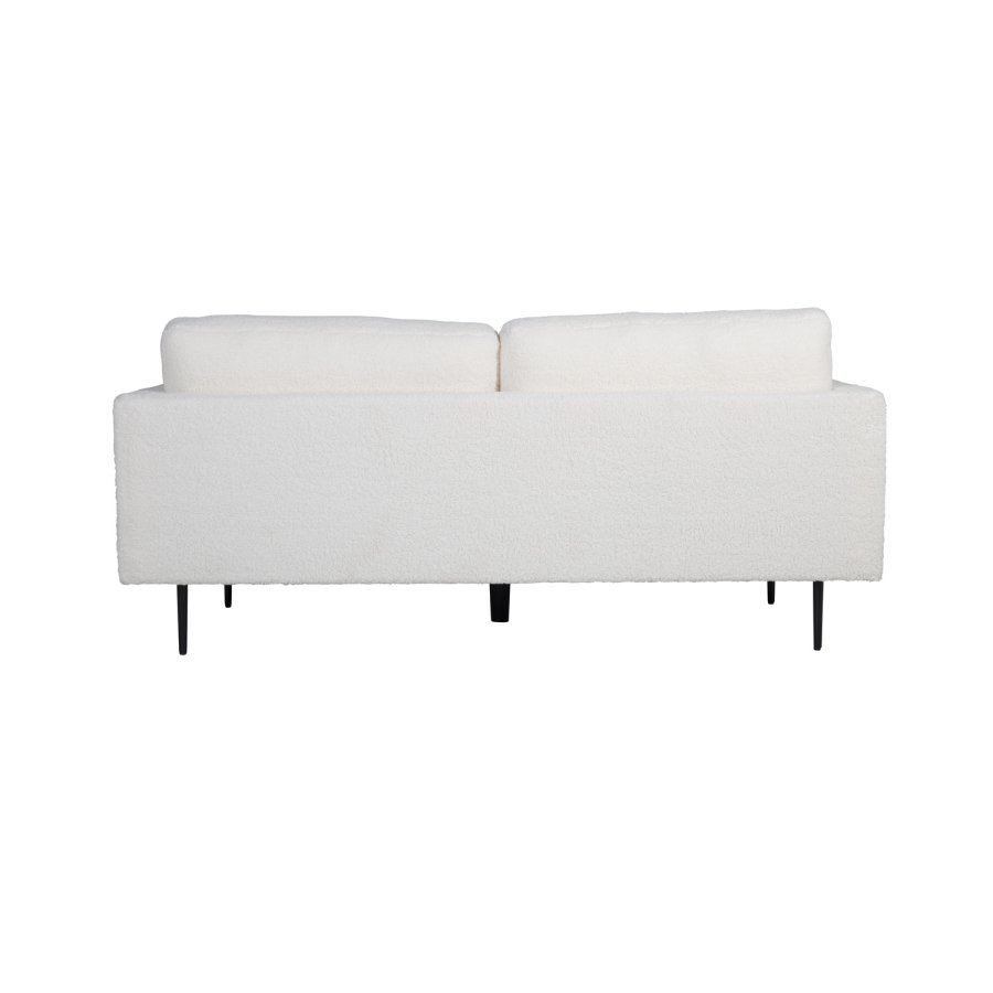 VENTURE DESIGN Boom 3-seters sofa - hvit teddystoff polyester og sort metall