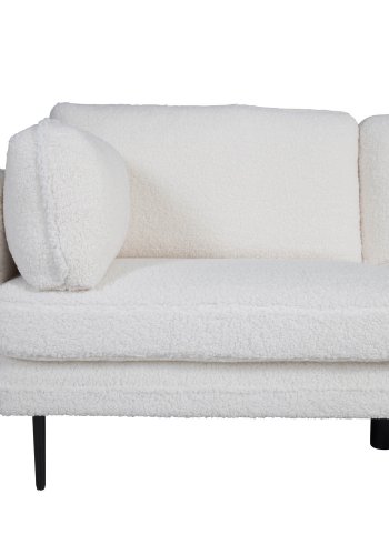 VENTURE DESIGN Boom 3-seters sofa - hvit teddystoff polyester og sort metall