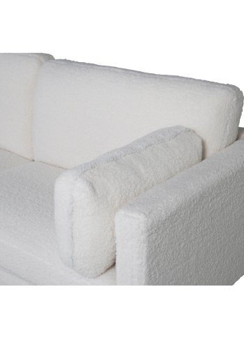 VENTURE DESIGN Boom 3-seters sofa - hvit teddystoff polyester og sort metall