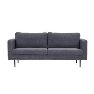 VENTURE DESIGN Boom 3 pers. sofa - m�rkegr� bamsestof polyester og sort metal