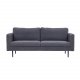 VENTURE DESIGN Boom 3 pers. sofa - m�rkegr� bamsestof polyester og sort metal