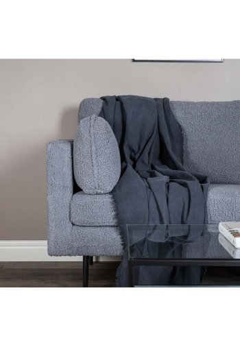 VENTURE DESIGN Boom 3 pers. sofa - m�rkegr� bamsestof polyester og sort metal