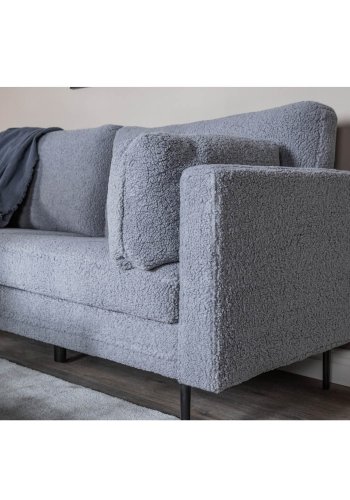 VENTURE DESIGN Boom 3 pers. sofa - m�rkegr� bamsestof polyester og sort metal