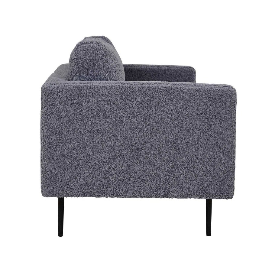 VENTURE DESIGN Boom 3 pers. sofa - m�rkegr� bamsestof polyester og sort metal
