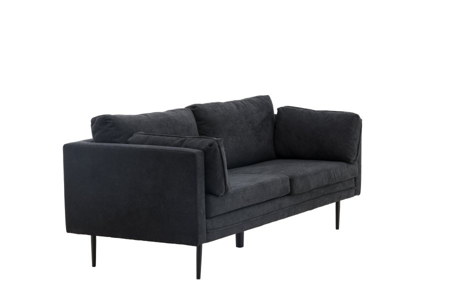 VENTURE DESIGN Boom sofa - sort stoff/lin og sort stl