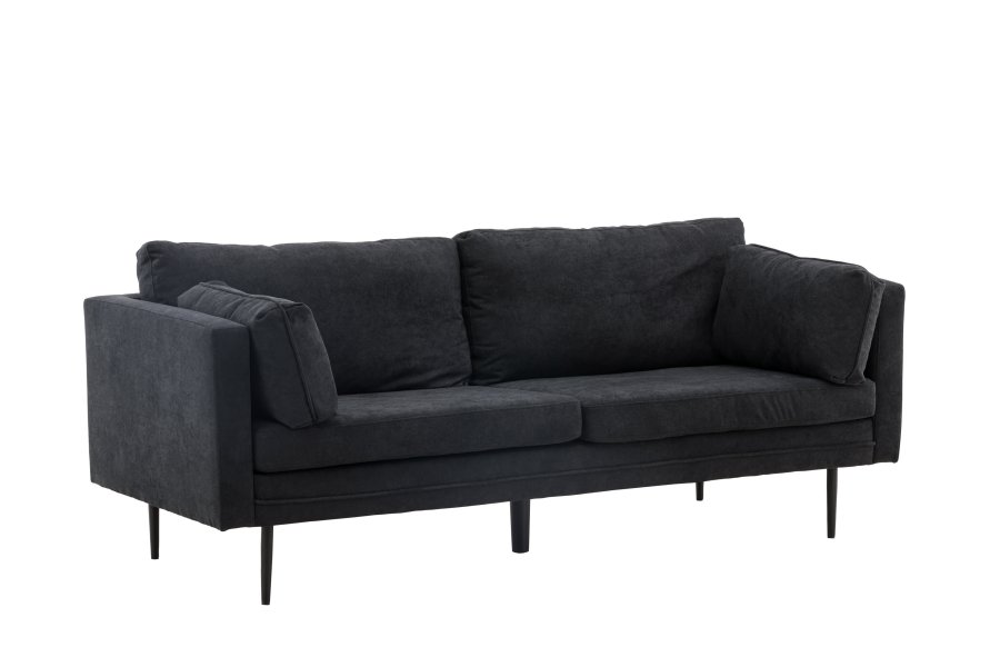 VENTURE DESIGN Boom sofa - sort stoff/lin og sort stl