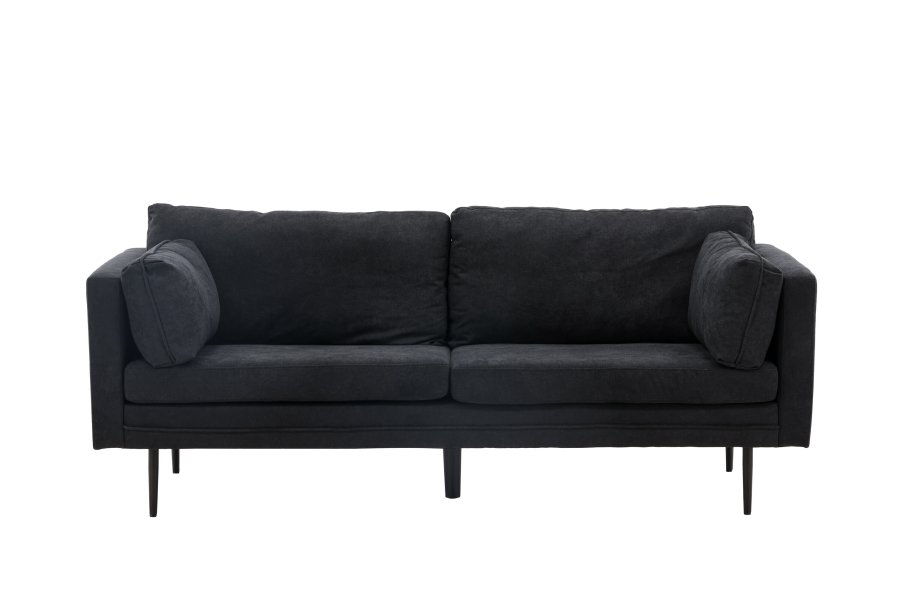 VENTURE DESIGN Boom sofa - sort stoff/lin og sort stl