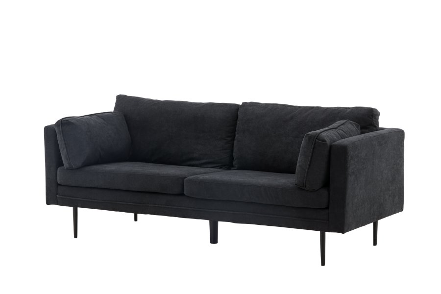 VENTURE DESIGN Boom sofa - sort stoff/lin og sort stl