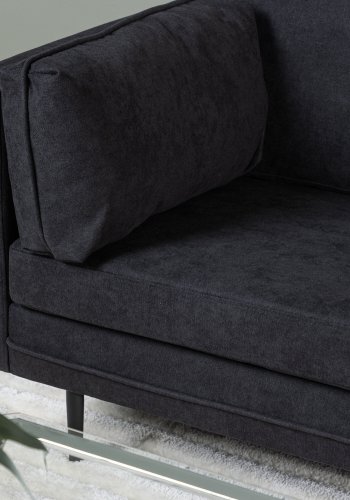 VENTURE DESIGN Boom sofa - sort stoff/lin og sort stl