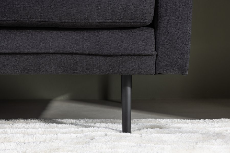 VENTURE DESIGN Boom sofa - sort stoff/lin og sort stl