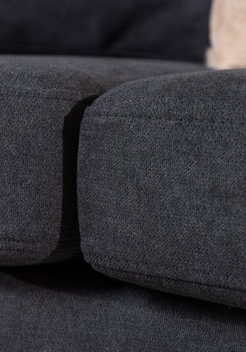 VENTURE DESIGN Boom sofa - sort stoff/lin og sort stl