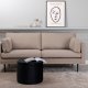 VENTURE DESIGN Boom 3-Sitzer-Sofa - braunes Polyester und schwarzer Stahl