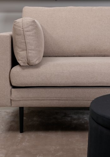 VENTURE DESIGN Boom 3-Sitzer-Sofa - braunes Polyester und schwarzer Stahl