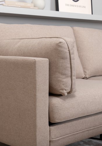 VENTURE DESIGN Boom 3-Sitzer-Sofa - braunes Polyester und schwarzer Stahl