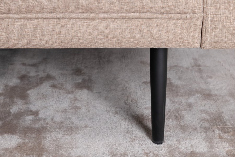 VENTURE DESIGN Boom 3-Sitzer-Sofa - braunes Polyester und schwarzer Stahl