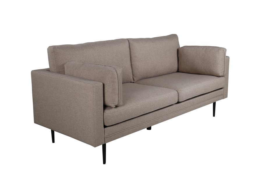 VENTURE DESIGN Boom 3-Sitzer-Sofa - braunes Polyester und schwarzer Stahl