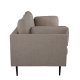 VENTURE DESIGN Boom 3-Sitzer-Sofa - braunes Polyester und schwarzer Stahl