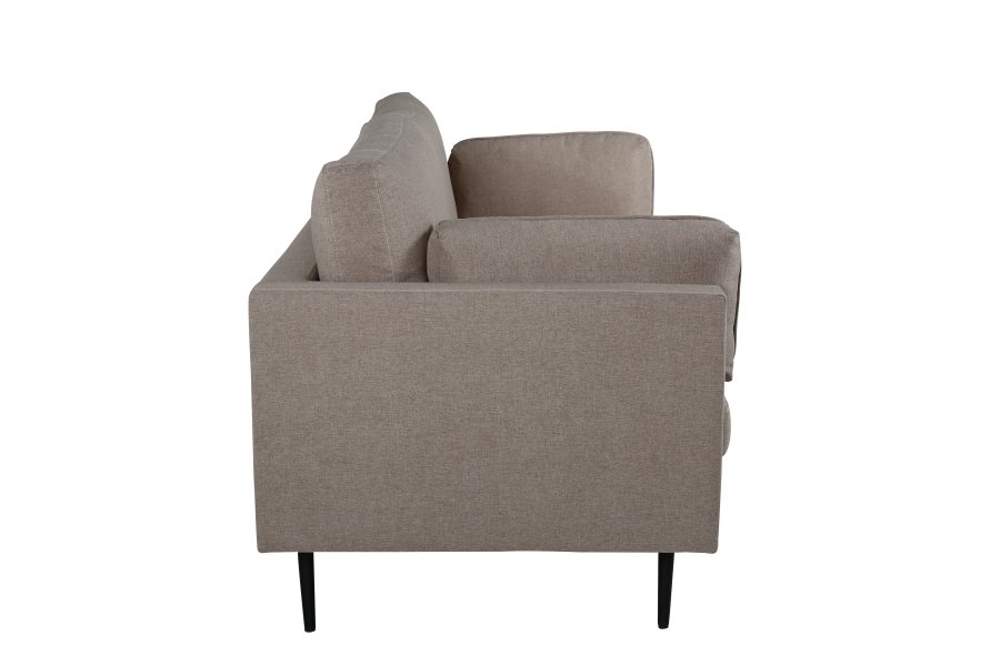 VENTURE DESIGN Boom 3-Sitzer-Sofa - braunes Polyester und schwarzer Stahl