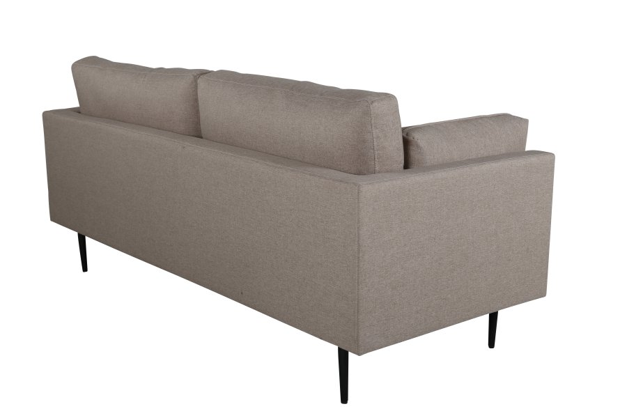 VENTURE DESIGN Boom 3-Sitzer-Sofa - braunes Polyester und schwarzer Stahl