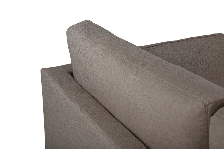 VENTURE DESIGN Boom 3-Sitzer-Sofa - braunes Polyester und schwarzer Stahl