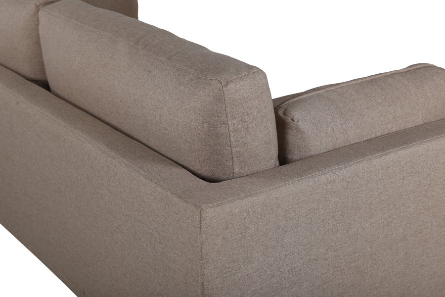 VENTURE DESIGN Boom 3-Sitzer-Sofa - braunes Polyester und schwarzer Stahl