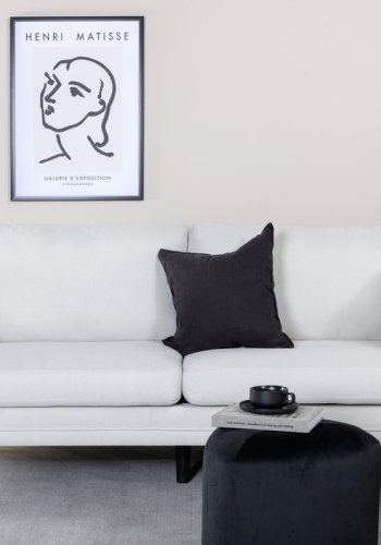 VENTURE DESIGN Boom 3-seters sofa - lys beige polyester og sort stl