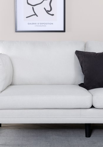 VENTURE DESIGN Boom 3-seters sofa - lys beige polyester og sort stl