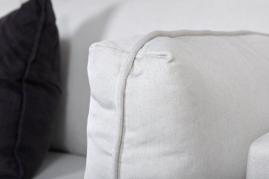 VENTURE DESIGN Boom 3-seters sofa - lys beige polyester og sort stl