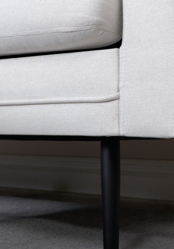 VENTURE DESIGN Boom 3-seters sofa - lys beige polyester og sort stl