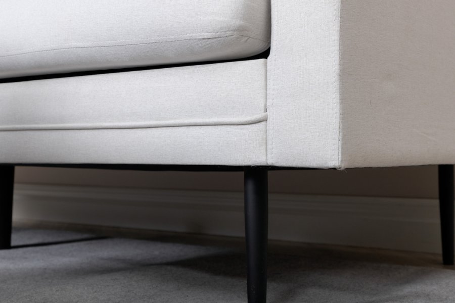 VENTURE DESIGN Boom 3-seters sofa - lys beige polyester og sort stl