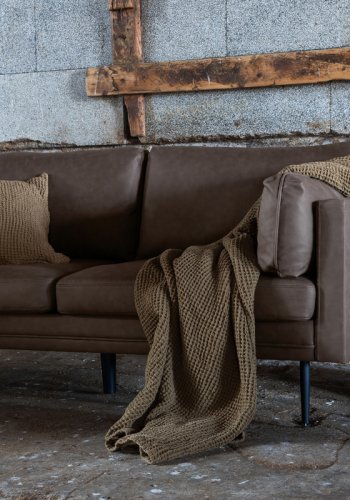 VENTURE DESIGN Boom 3-seters sofa - brun mikrofiber og sort stl