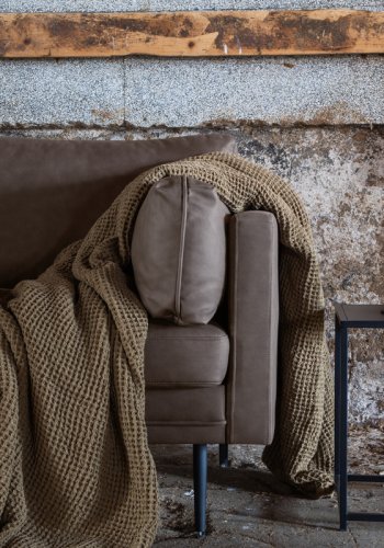 VENTURE DESIGN Boom 3-seters sofa - brun mikrofiber og sort stl