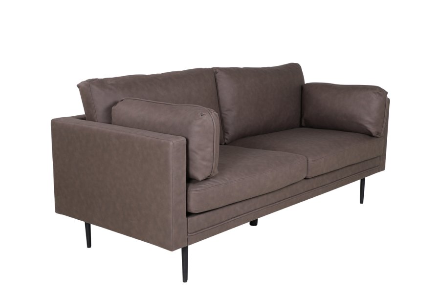VENTURE DESIGN Boom 3-seters sofa - brun mikrofiber og sort stl
