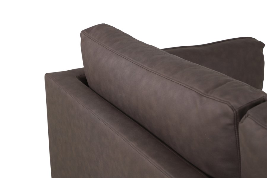 VENTURE DESIGN Boom 3-seters sofa - brun mikrofiber og sort stl