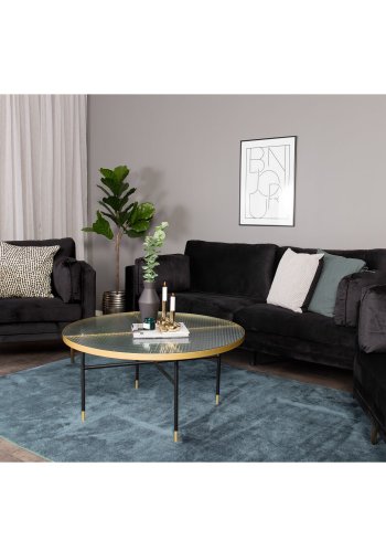 VENTURE DESIGN Boom 3-seters sofa - svart polyester og metall