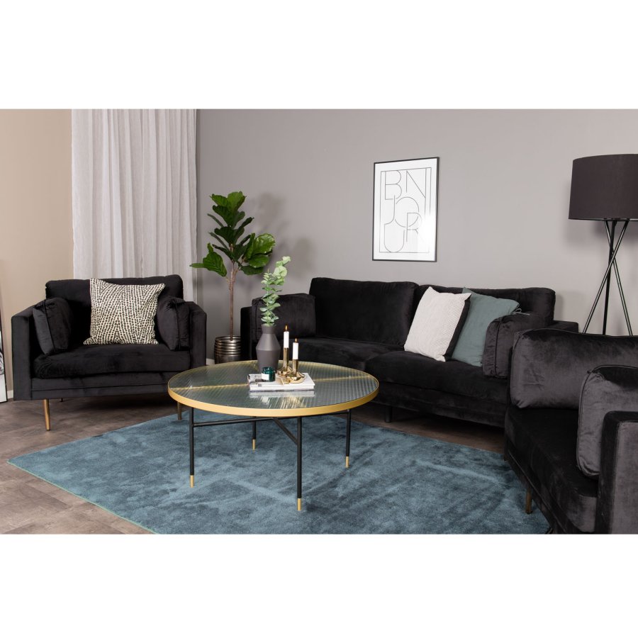 VENTURE DESIGN Boom 3-seters sofa - svart polyester og metall