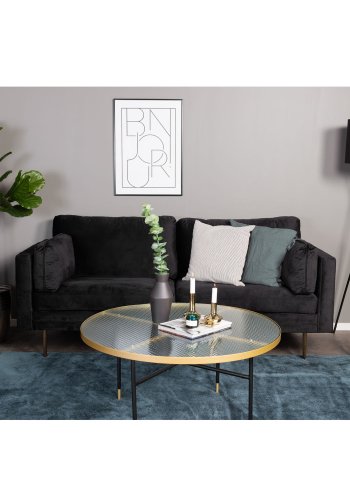 VENTURE DESIGN Boom 3-seters sofa - svart polyester og metall