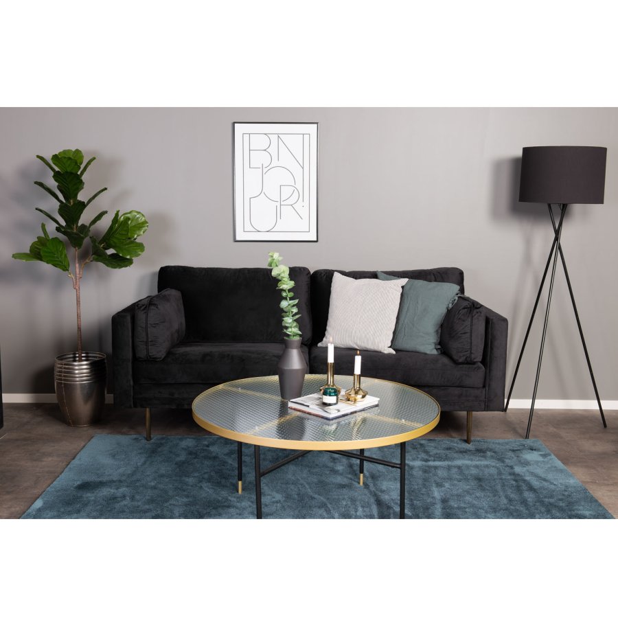 VENTURE DESIGN Boom 3-seters sofa - svart polyester og metall