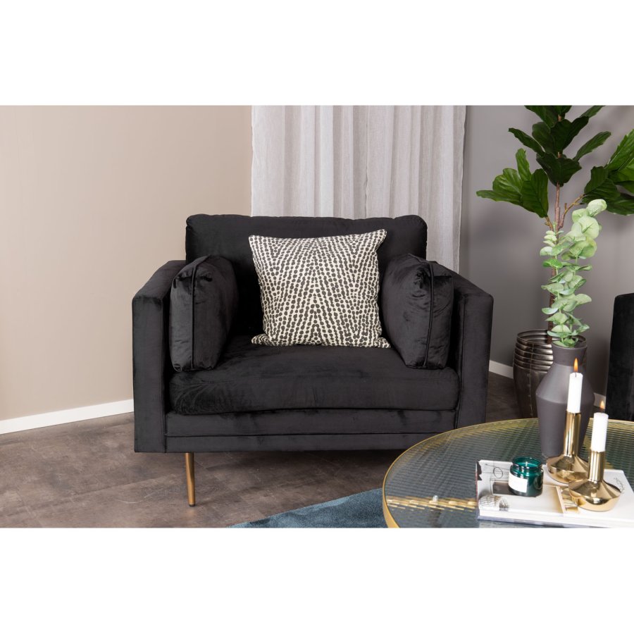 VENTURE DESIGN Boom 3-seters sofa - svart polyester og metall